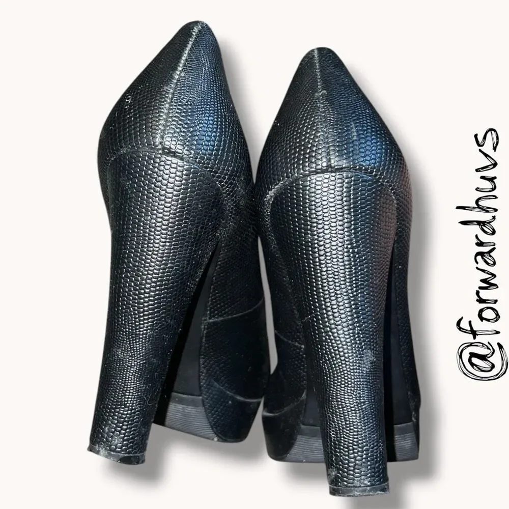 Calvin Klein Carley Textured Platform Pumps Black Size 6.5